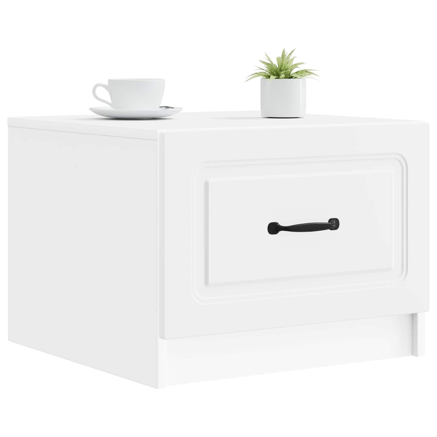 vidaXL Coffee Table with Drawer White 49 x 50 x 37 cm Engineered Wood 3