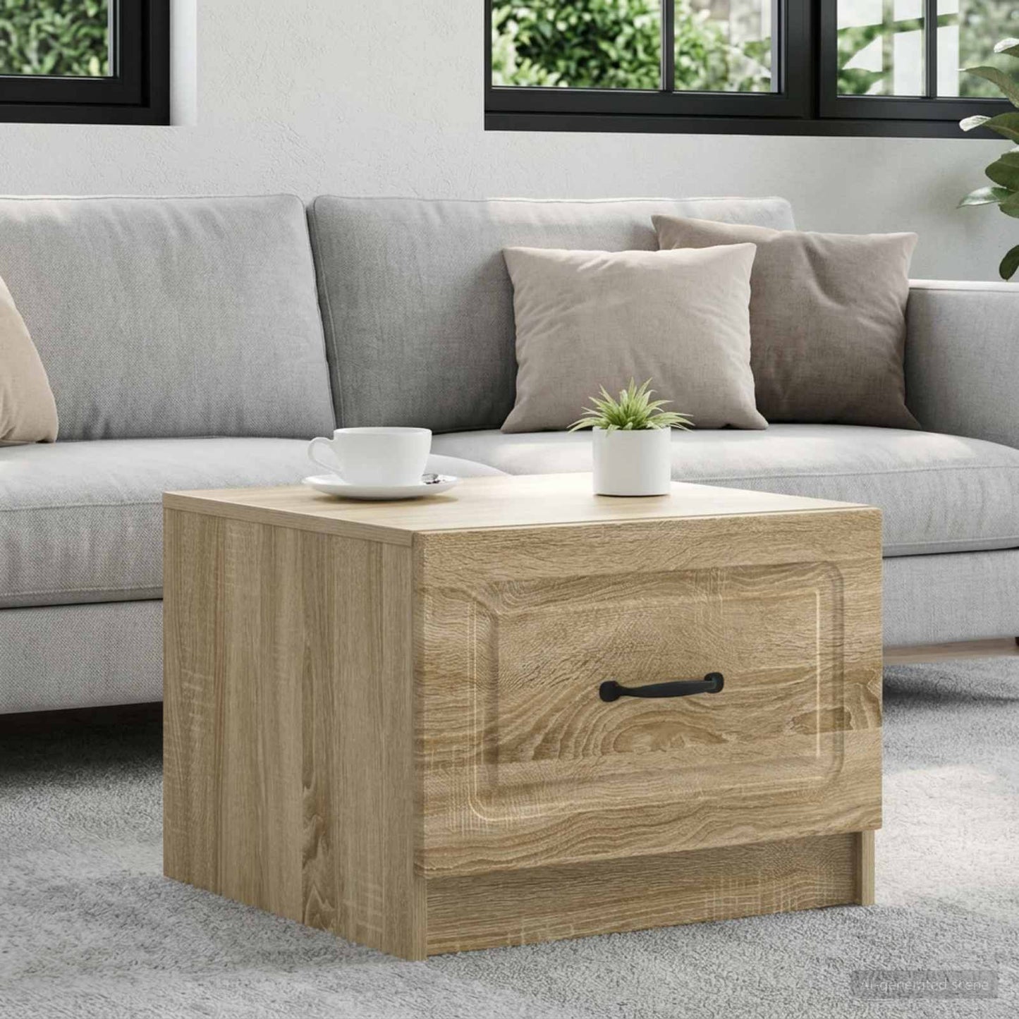 vidaXL Coffee Table Sonoma Oak 49 x 50 x 37 cm Engineered Wood 1