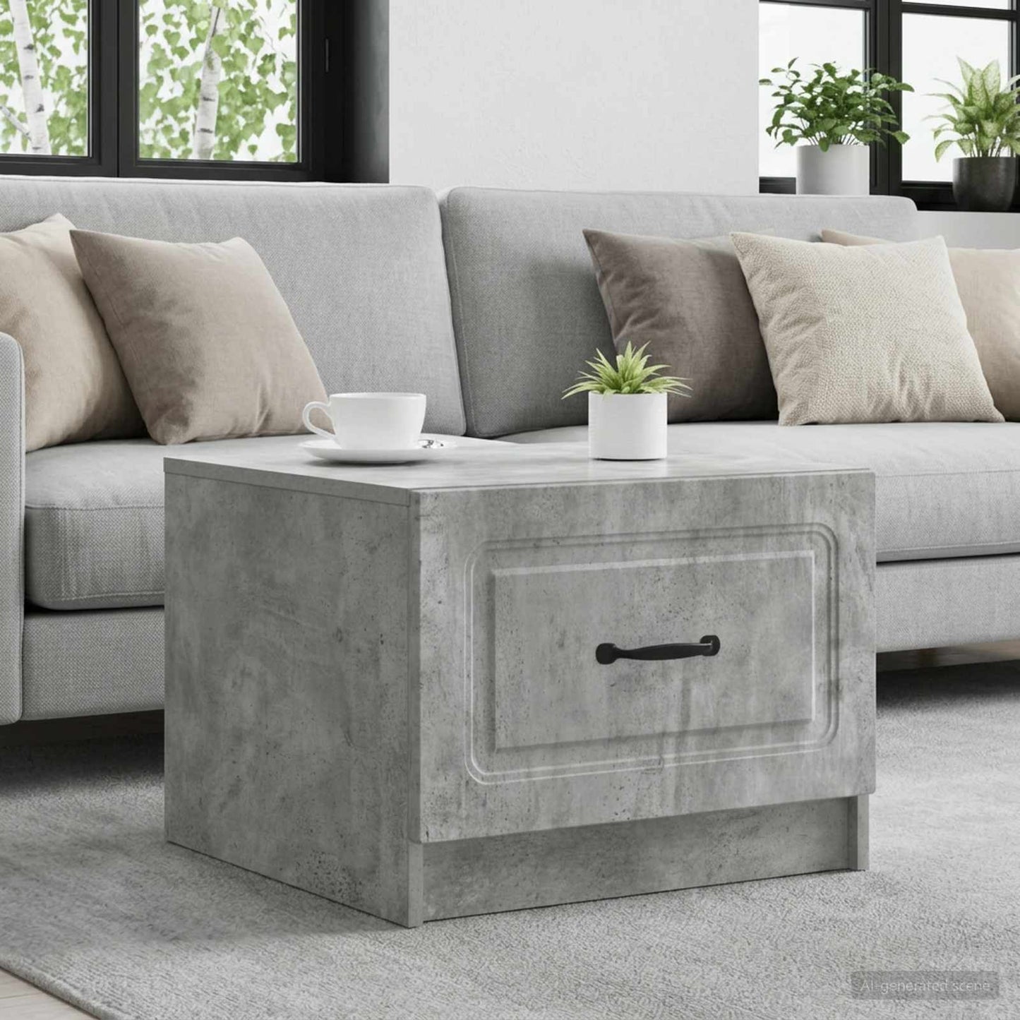 vidaXL Coffee Table Concrete Grey 49 x 50 x 37 cm Engineered Wood 1