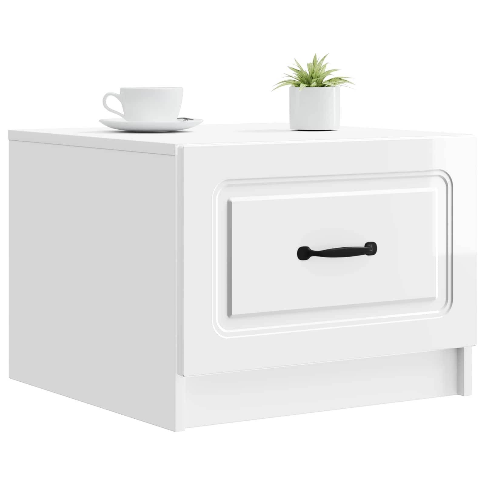 vidaXL Coffee Table High Gloss White 49 x 50 x 37 cm Engineered Wood 3