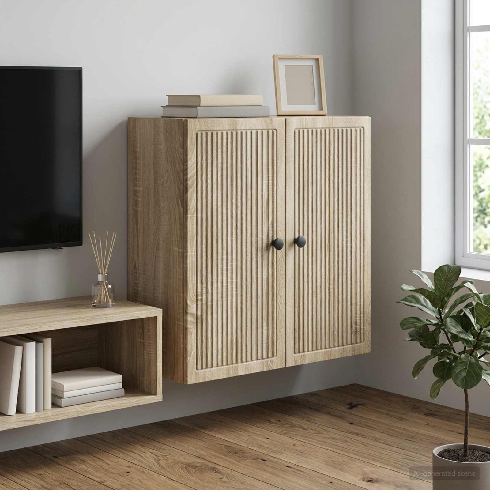 vidaXL Wall-Mounted Cabinet Sonoma Oak 59 x 31 x 60 cm Engineered Wood 1