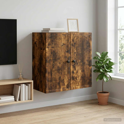 vidaXL Wall-Mounted Cabinet Smoked Oak 59 x 31 x 60 cm Engineered Wood 1