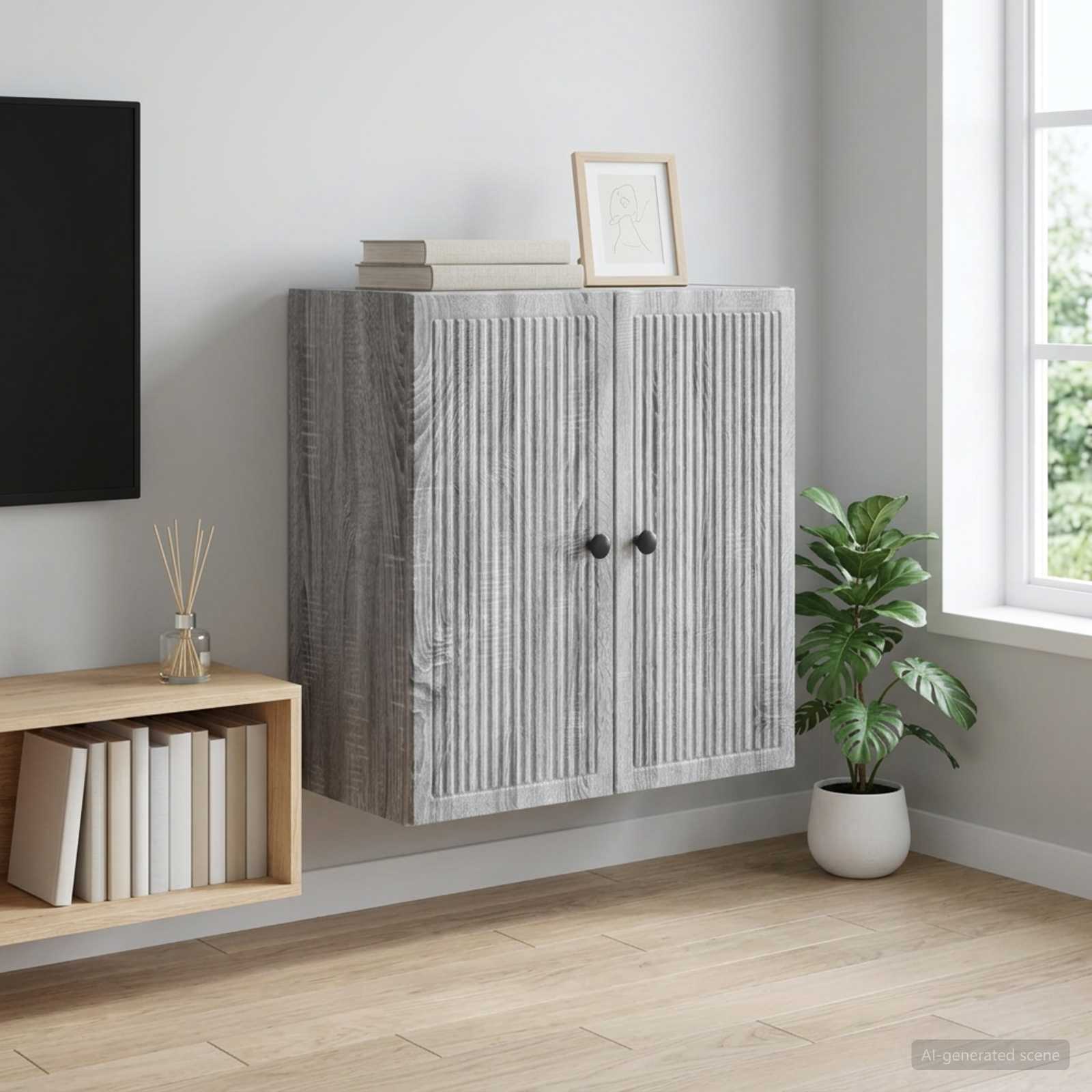 vidaXL Wall-Mounted Cabinet Grey Sonoma 59 x 31 x 60 cm 1
