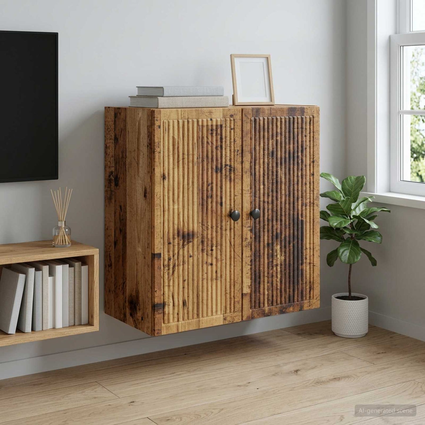 vidaXL Wall-Mounted Cabinet Old Wood 59 x 31 x 60 cm Engineered Wood 1