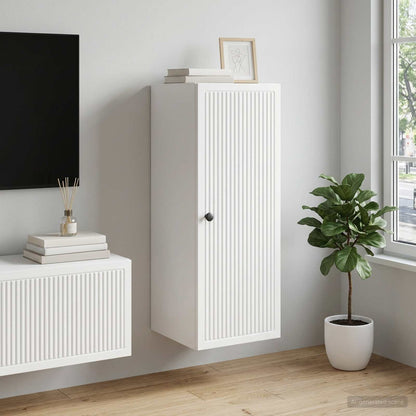 vidaXL Wall-Mounted Cabinet White 33 x 34.5 x 90 cm Engineered Wood 1