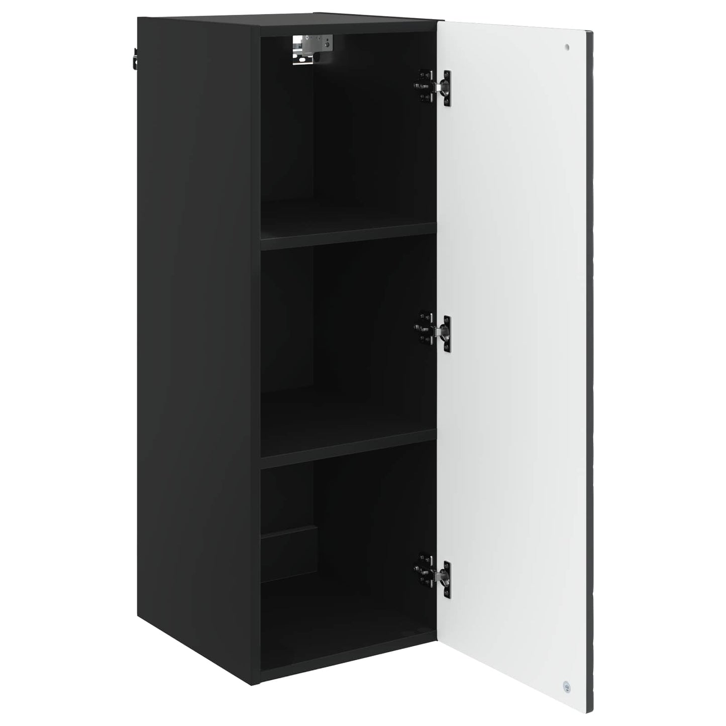 vidaXL Wall-Mounted Cabinet Black 33 x 34.5 x 90 cm Engineered Wood 3