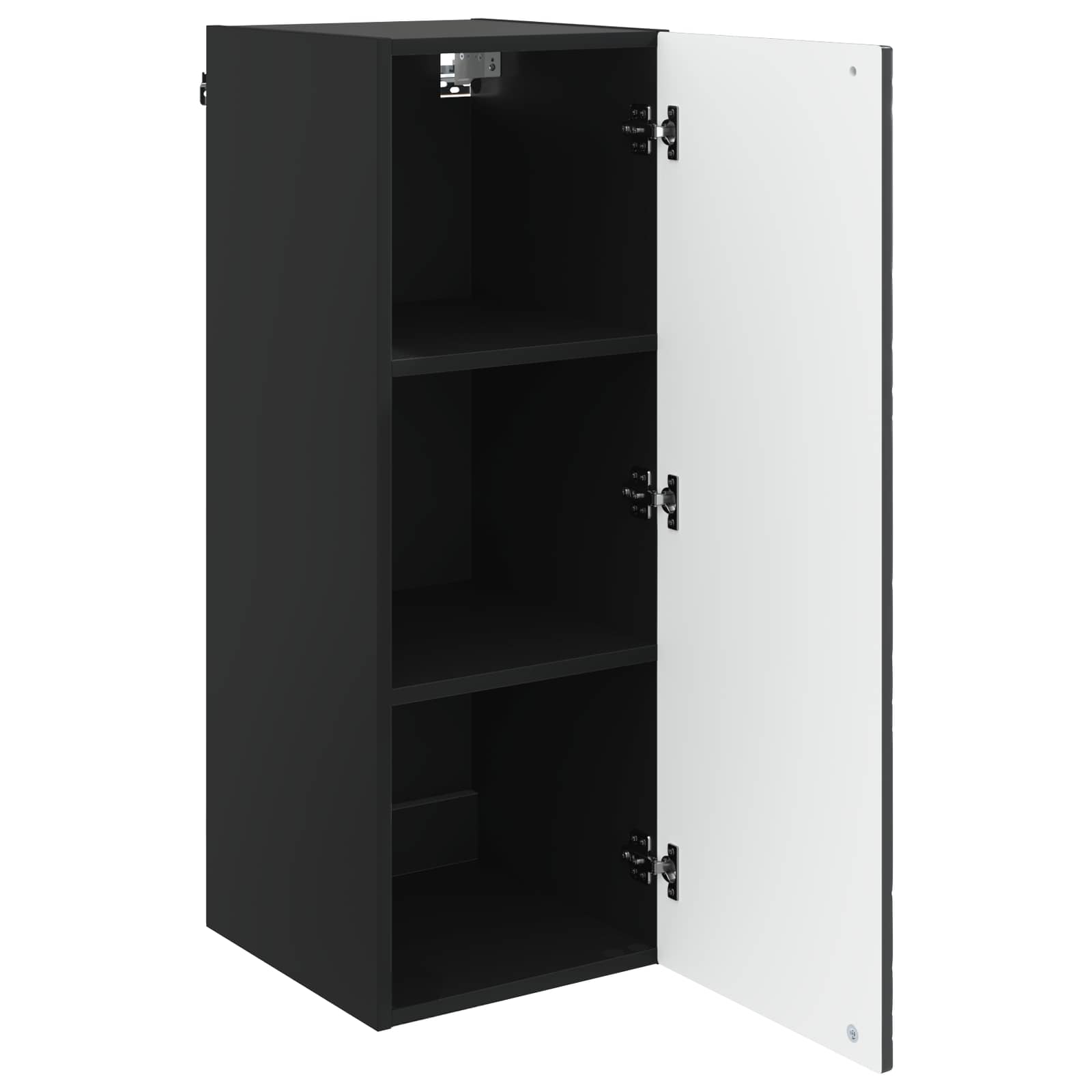 vidaXL Wall-Mounted Cabinet Black 33 x 34.5 x 90 cm Engineered Wood 3