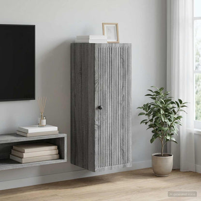 vidaXL Wall-Mounted Cabinet Grey Sonoma 33 x 34.5 x 90 cm 1