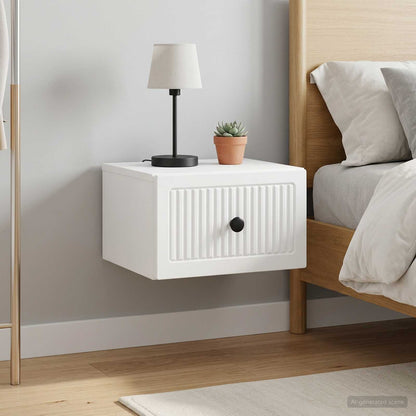 vidaXL Wall-Mounted Bedside Cabinet 2 pcs White 33 x 34.5 x 20 cm 4