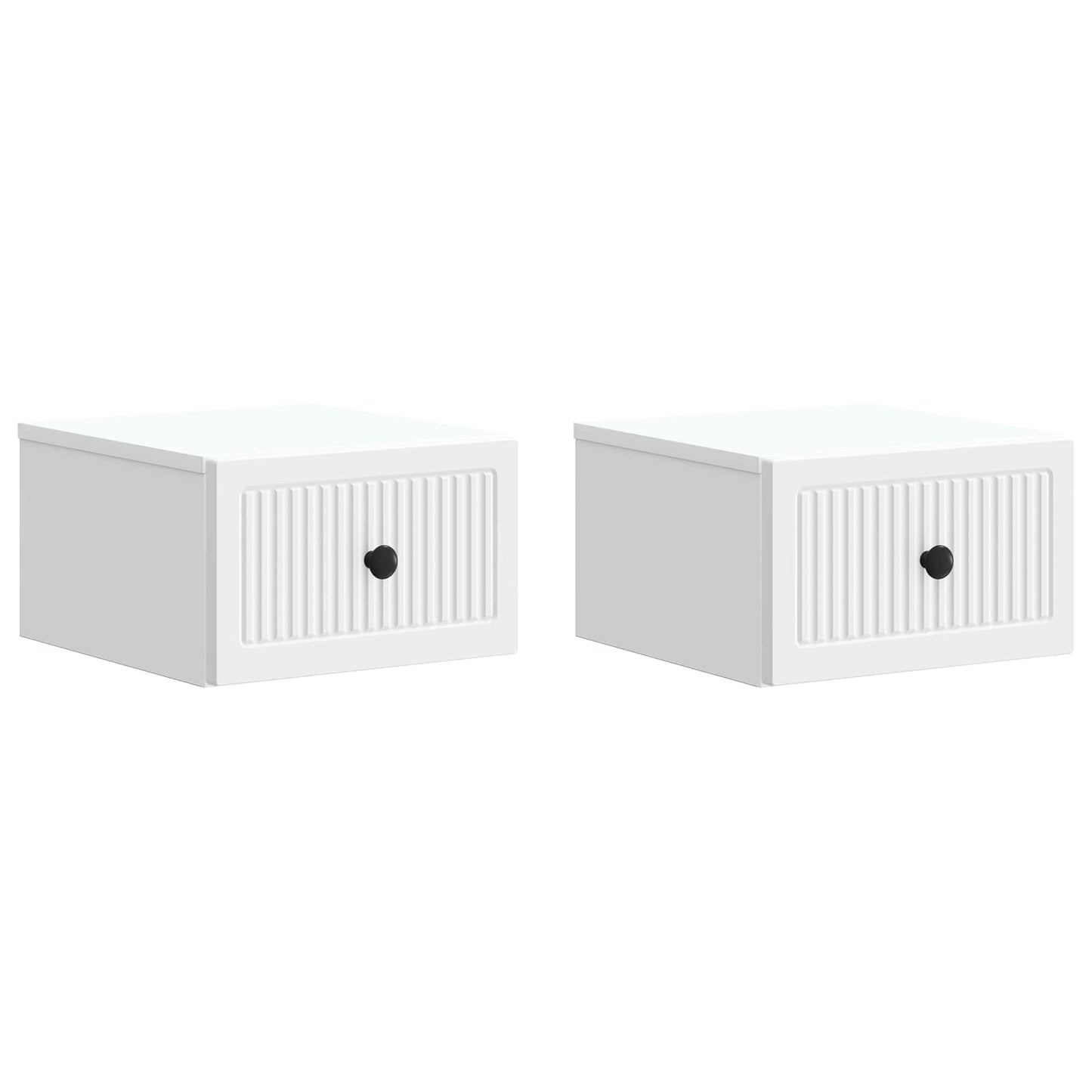 vidaXL Wall-Mounted Bedside Cabinet 2 pcs White 33 x 34.5 x 20 cm 2