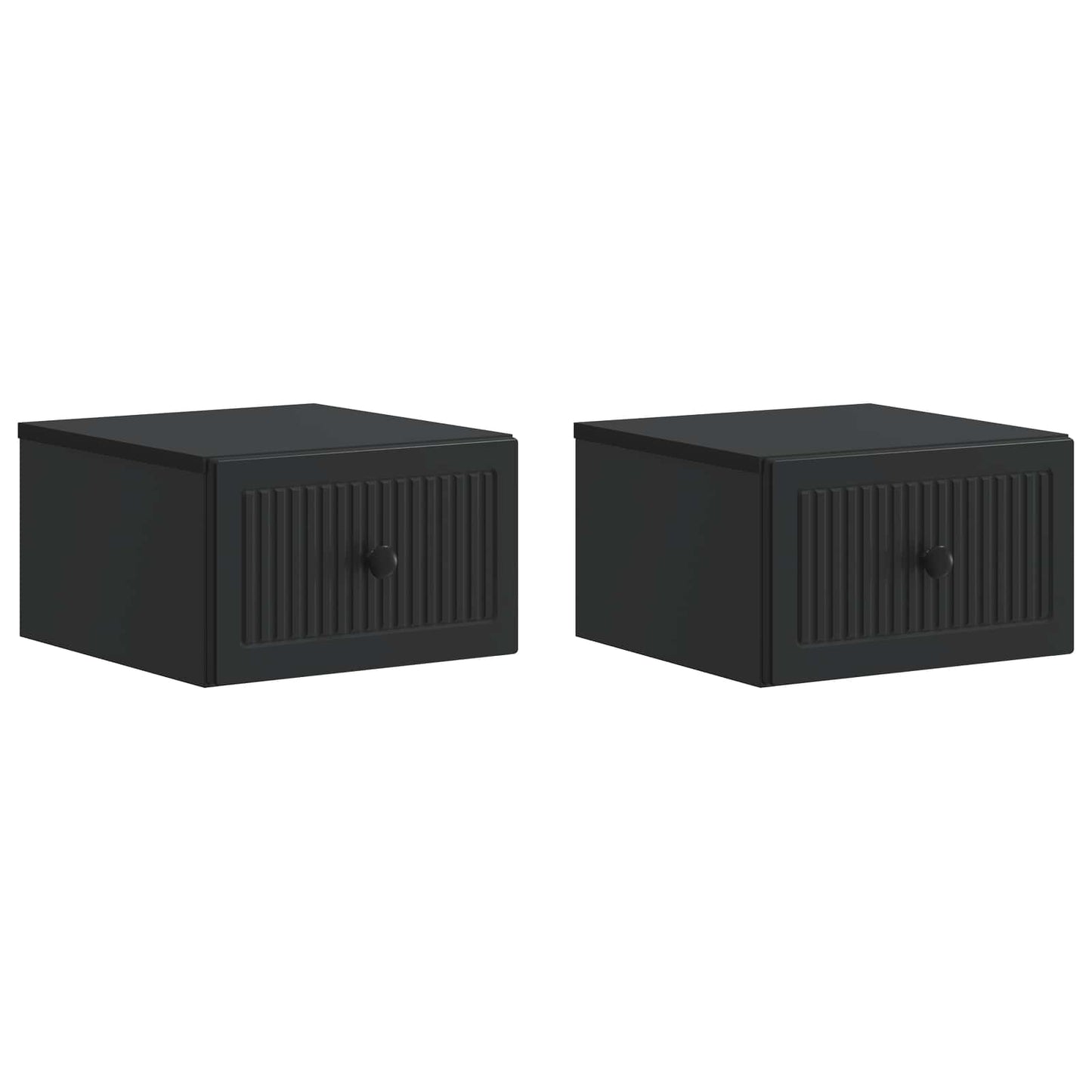 vidaXL Wall-Mounted Bedside Cabinet 2 pcs Black 33 x 34.5 x 20 cm 2