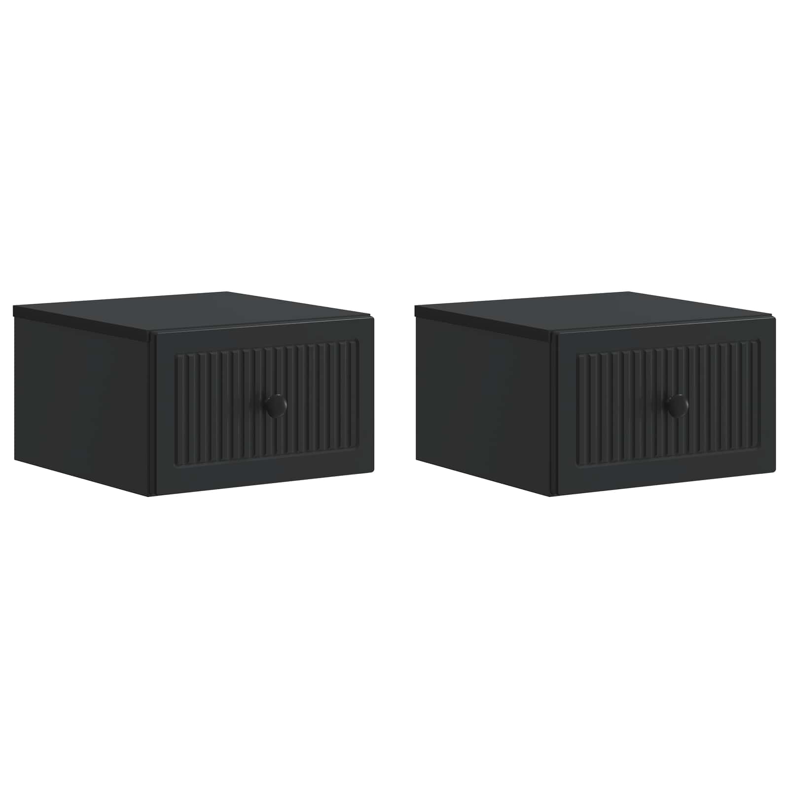 vidaXL Wall-Mounted Bedside Cabinet 2 pcs Black 33 x 34.5 x 20 cm 2
