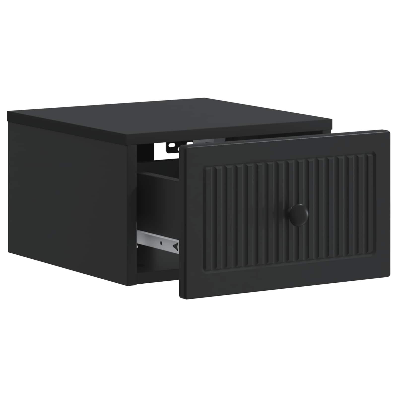 vidaXL Wall-Mounted Bedside Cabinet 2 pcs Black 33 x 34.5 x 20 cm 6