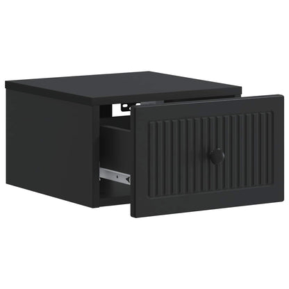vidaXL Wall-Mounted Bedside Cabinet 2 pcs Black 33 x 34.5 x 20 cm 6
