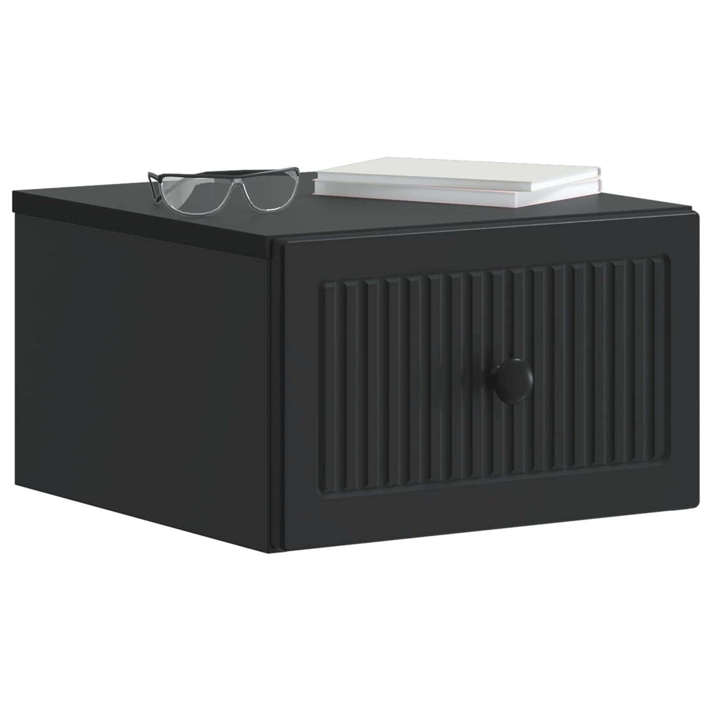 vidaXL Wall-Mounted Bedside Cabinet 2 pcs Black 33 x 34.5 x 20 cm 3
