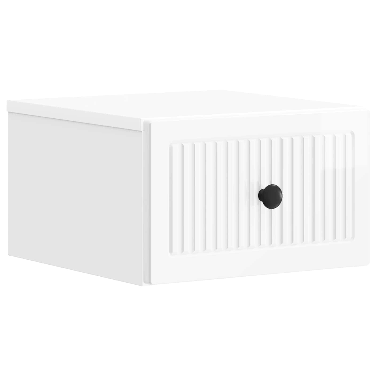 vidaXL Wall-Mounted Bedside Cabinet 2 pcs High Gloss White 5