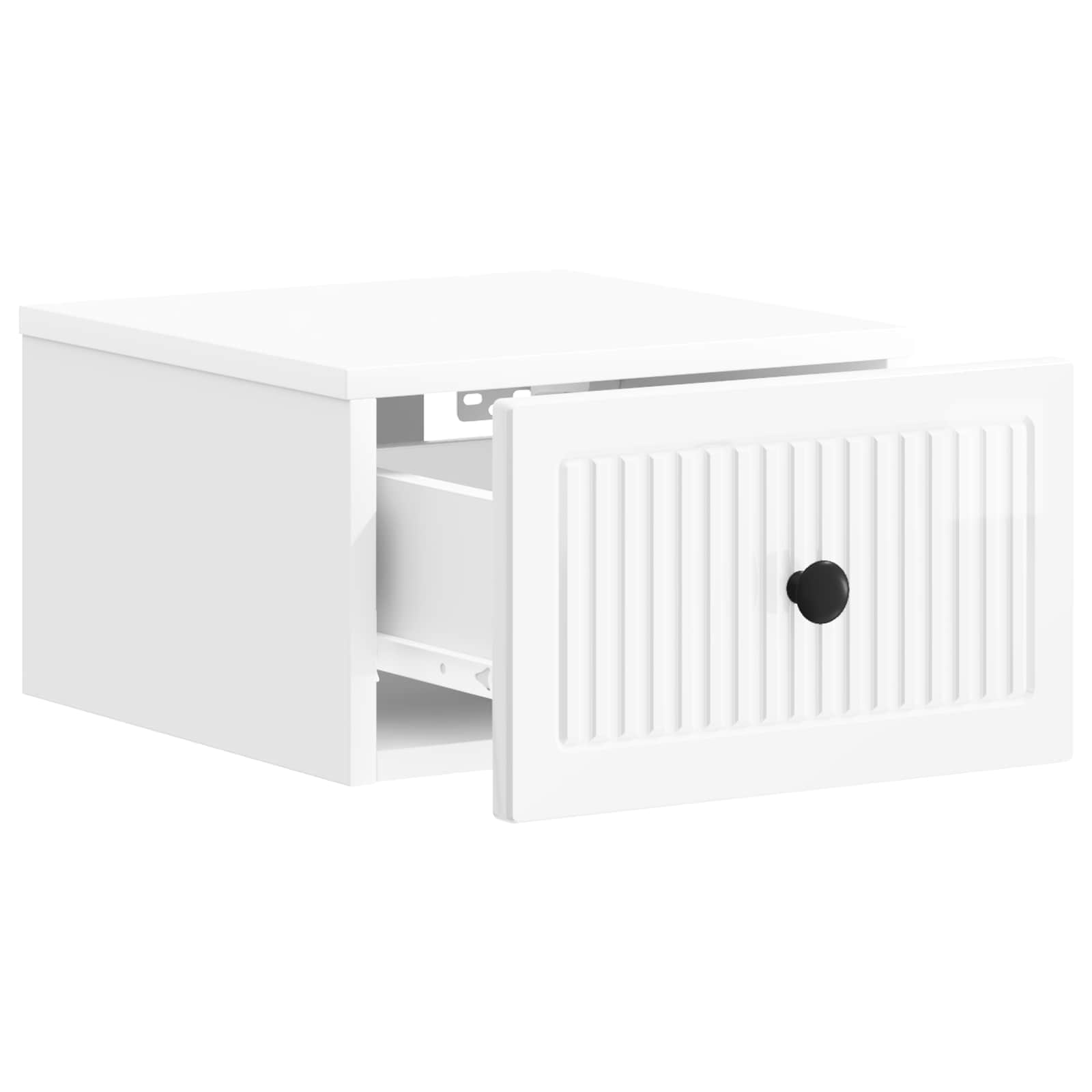 vidaXL Wall-Mounted Bedside Cabinet 2 pcs High Gloss White 6