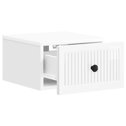 vidaXL Wall-Mounted Bedside Cabinet 2 pcs High Gloss White 6