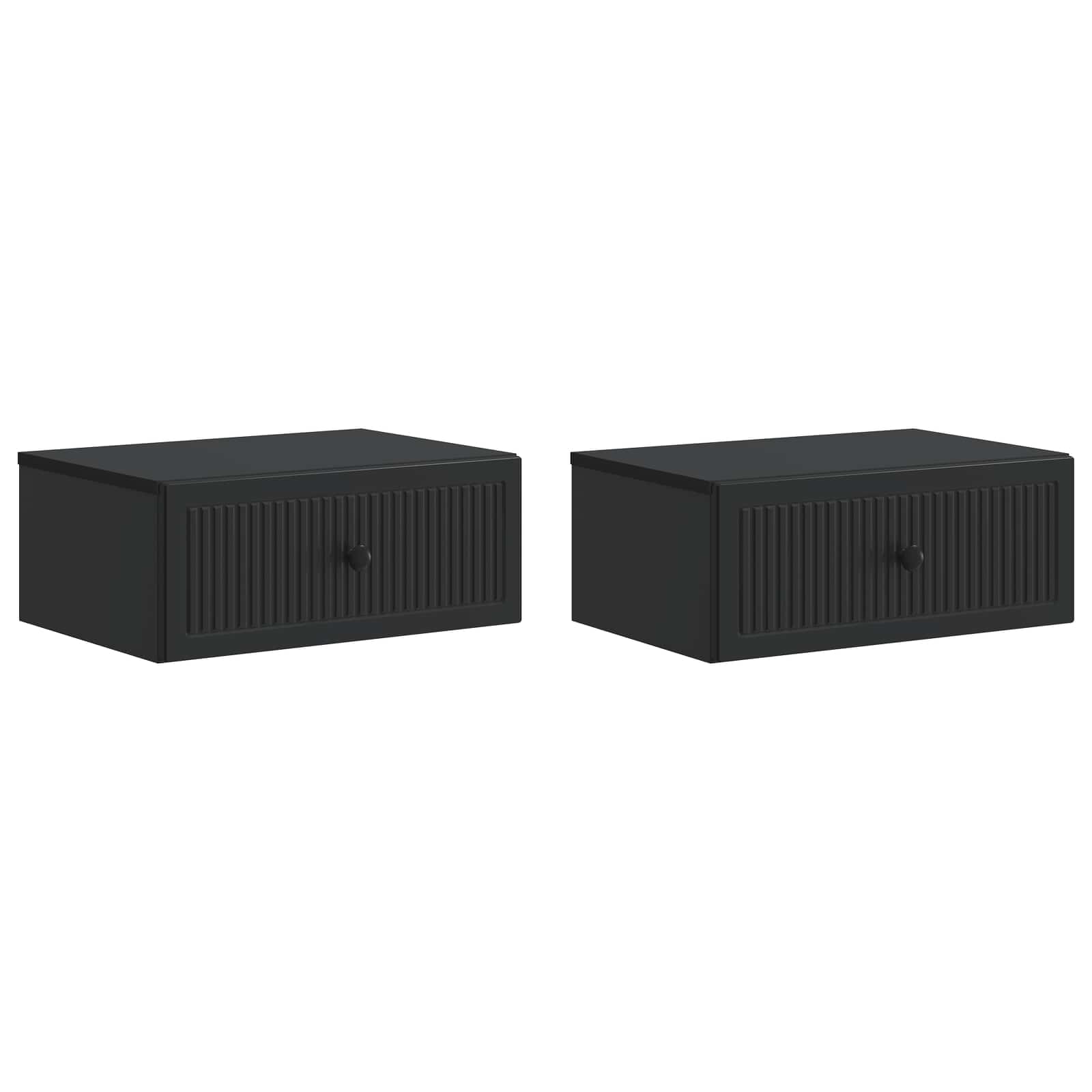 vidaXL Bedside Cabinet 2 pcs Black 49 x 34.5 x 20 cm Engineered Wood 2