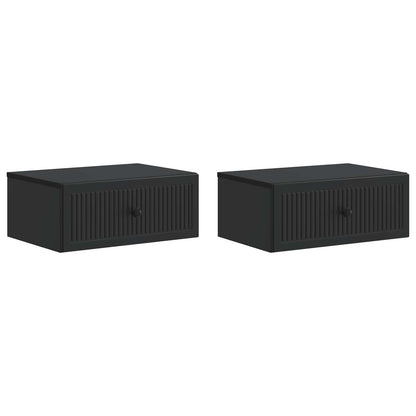 vidaXL Bedside Cabinet 2 pcs Black 49 x 34.5 x 20 cm Engineered Wood 2