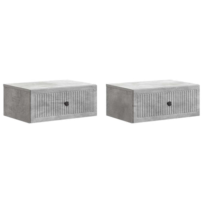 vidaXL Bedside Cabinet 2 pcs Concrete Grey 49 x 34.5 x 20 cm 2