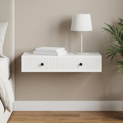 vidaXL Wall-Mounted Side Table Wall-mounted White 87.5 x 34.5 x 17 cm 1