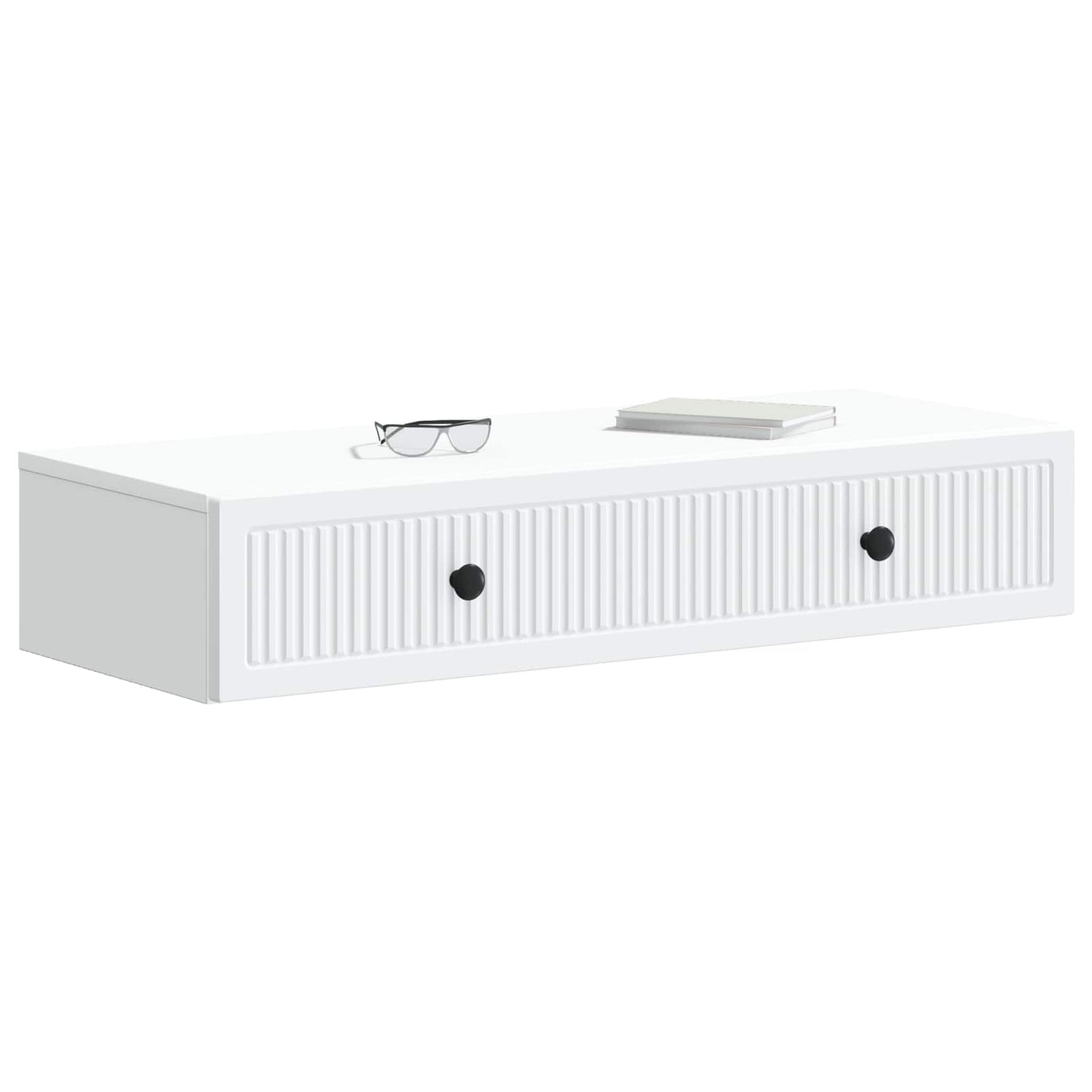vidaXL Wall-Mounted Side Table Wall-mounted White 87.5 x 34.5 x 17 cm 3