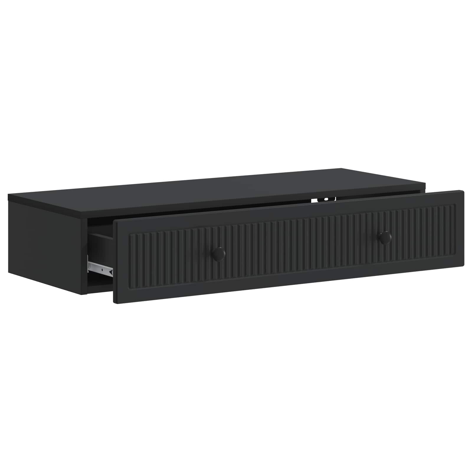 vidaXL Wall-Mounted Side Table Wall-mounted Black 87.5 x 34.5 x 17 cm 4
