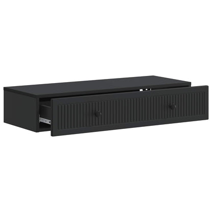 vidaXL Wall-Mounted Side Table Wall-mounted Black 87.5 x 34.5 x 17 cm 4