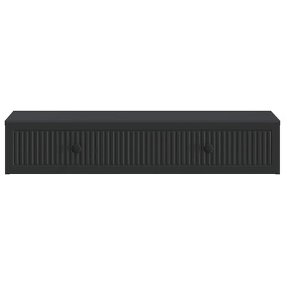 vidaXL Wall-Mounted Side Table Wall-mounted Black 87.5 x 34.5 x 17 cm 5