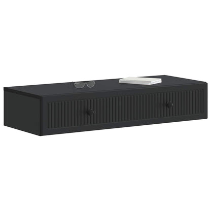vidaXL Wall-Mounted Side Table Wall-mounted Black 87.5 x 34.5 x 17 cm 3