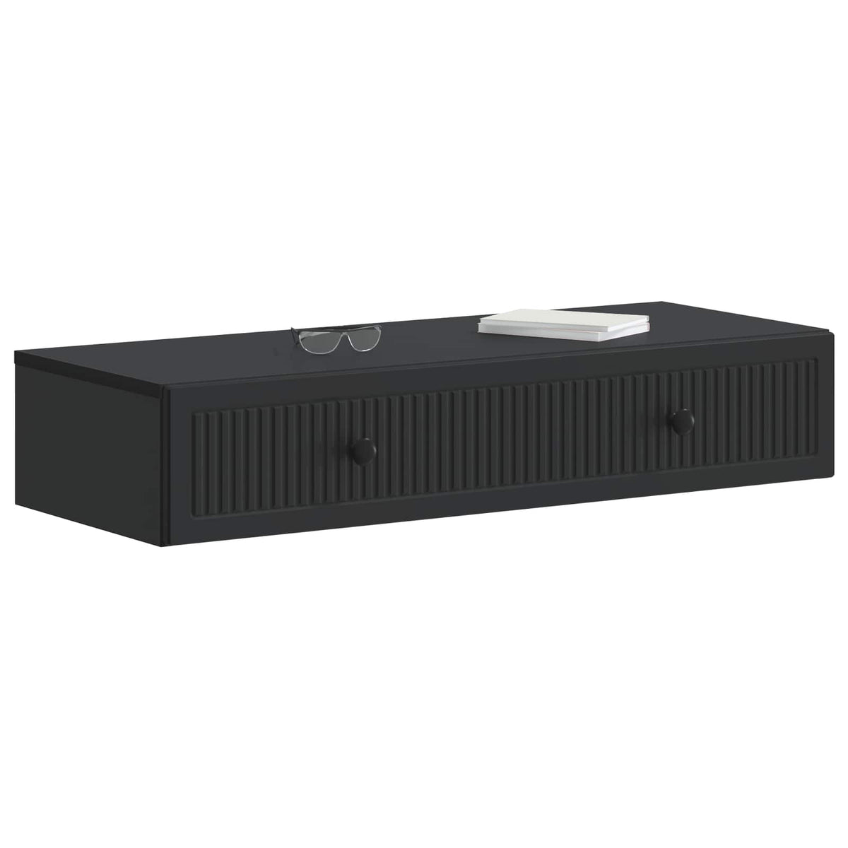 Wall-Mounted Side Table Engineered Wood Black
