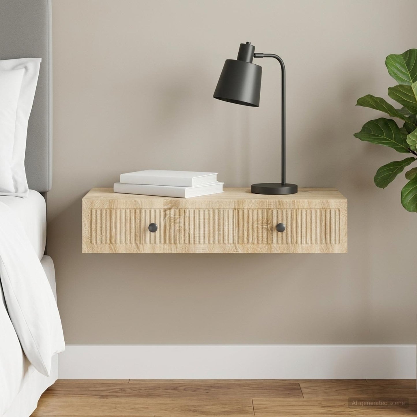 vidaXL Wall-Mounted Side Table Sonoma Oak 87.5 x 34.5 x 17 cm 1