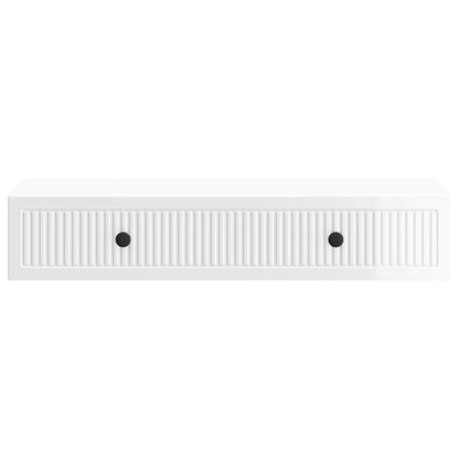 vidaXL Wall-Mounted Side Table High Gloss White 87.5 x 34.5 x 17 cm 5