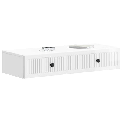 vidaXL Wall-Mounted Side Table High Gloss White 87.5 x 34.5 x 17 cm 3
