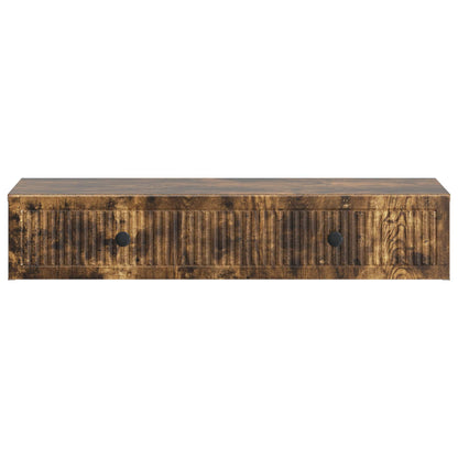 vidaXL Wall-Mounted Side Table Smoked Oak 87.5 x 34.5 x 17 cm 5