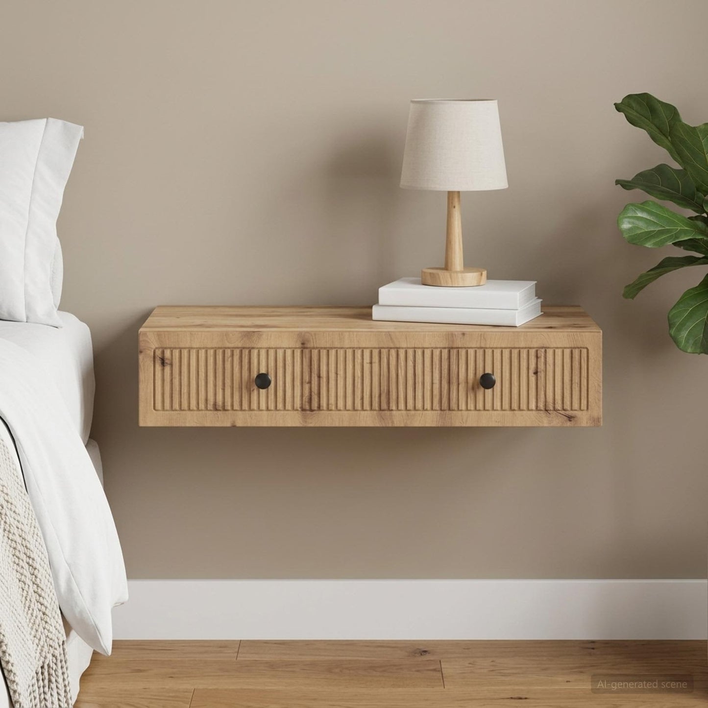 vidaXL Wall-Mounted Side Table 87.5 x 34.5 x 17 cm Engineered Wood 1