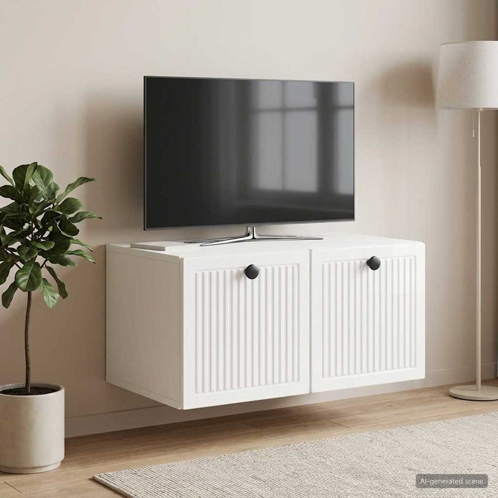 vidaXL Wall-Mounted TV Cabinet High Gloss White 59.5 x 41 x 30 cm 4