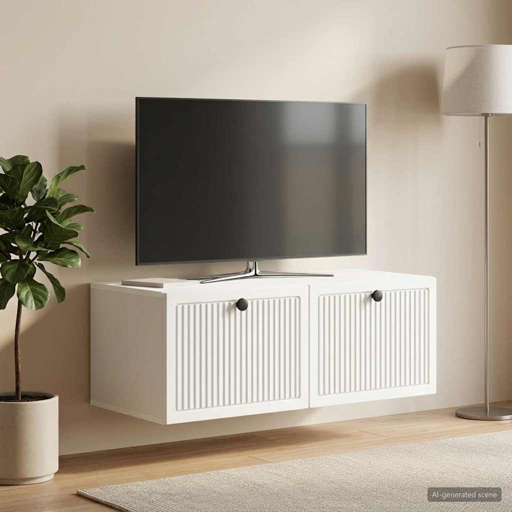 vidaXL Wall-Mounted TV Cabinet White 78.5 x 41 x 30 cm Engineered Wood 4