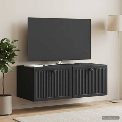 vidaXL Wall-Mounted TV Cabinet Black 78.5 x 41 x 30 cm Engineered Wood 1