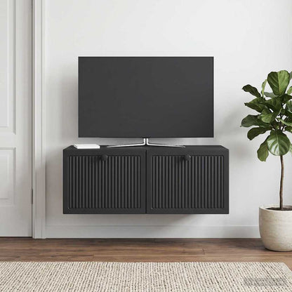 vidaXL Wall-Mounted TV Cabinet Black 78.5 x 41 x 30 cm Engineered Wood 4