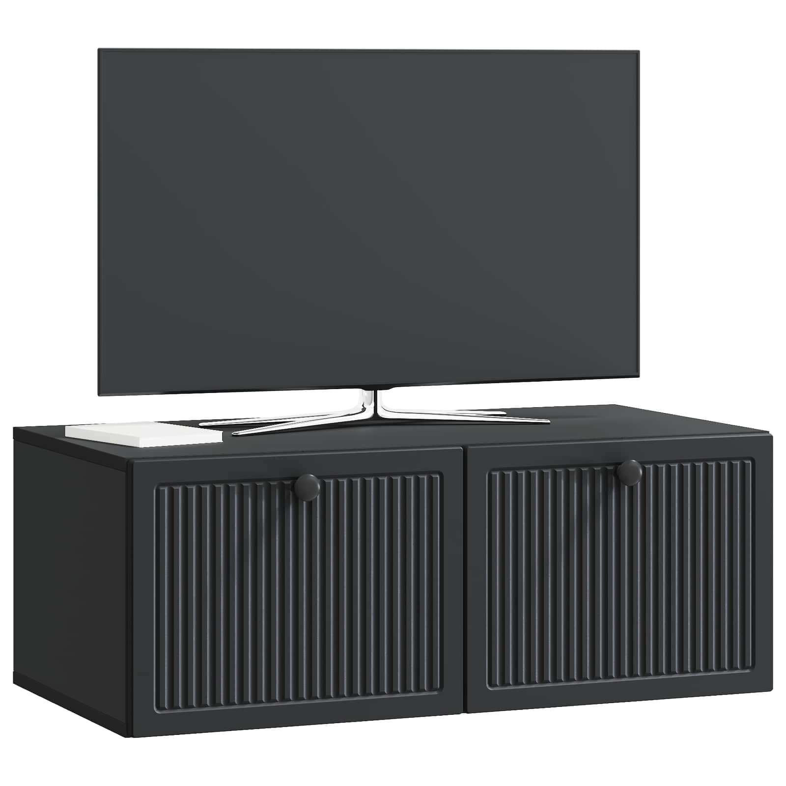 vidaXL Wall-Mounted TV Cabinet Black 78.5 x 41 x 30 cm Engineered Wood 3