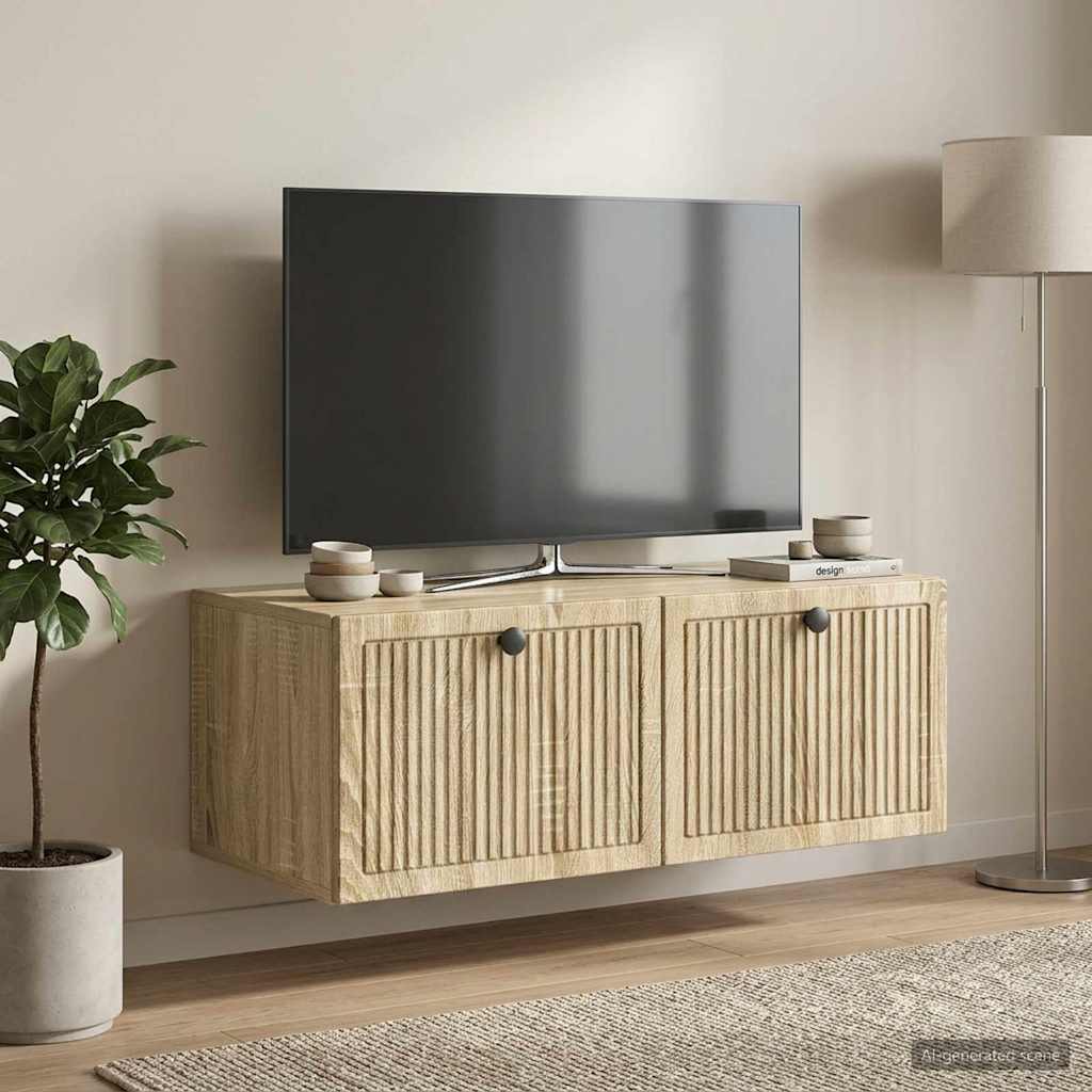 vidaXL Wall-Mounted TV Cabinet Sonoma Oak 78.5 x 41 x 30 cm 1