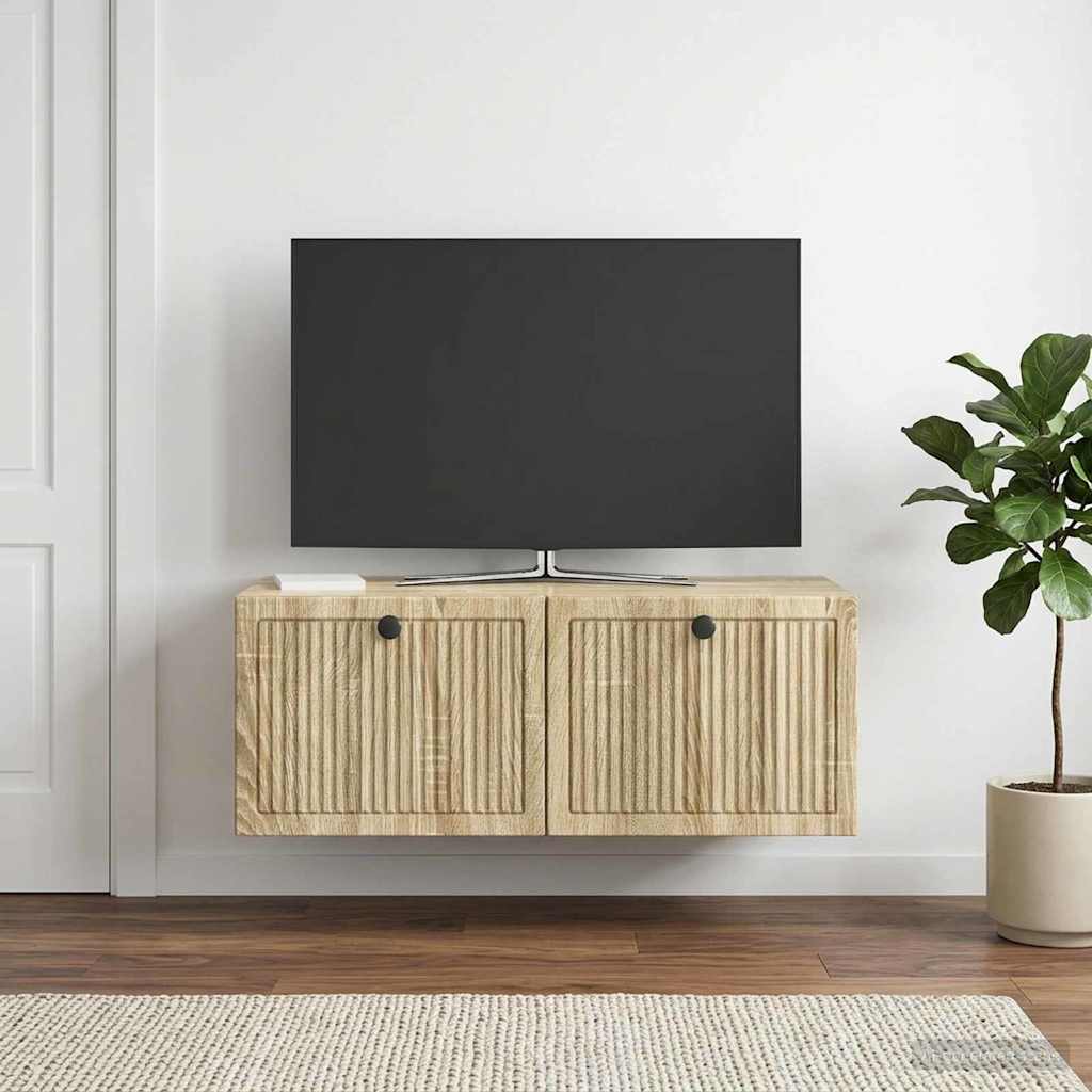 vidaXL Wall-Mounted TV Cabinet Sonoma Oak 78.5 x 41 x 30 cm 4