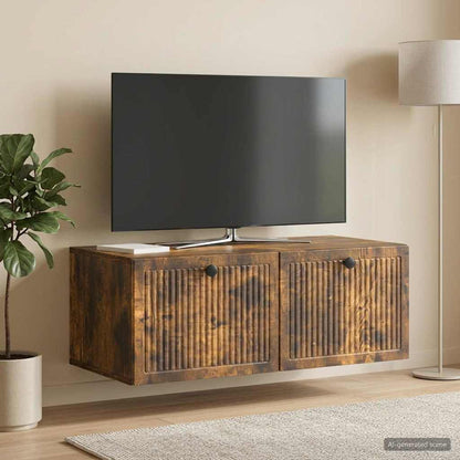 vidaXL Wall-Mounted TV Cabinet Smoked Oak 78.5 x 41 x 30 cm 4