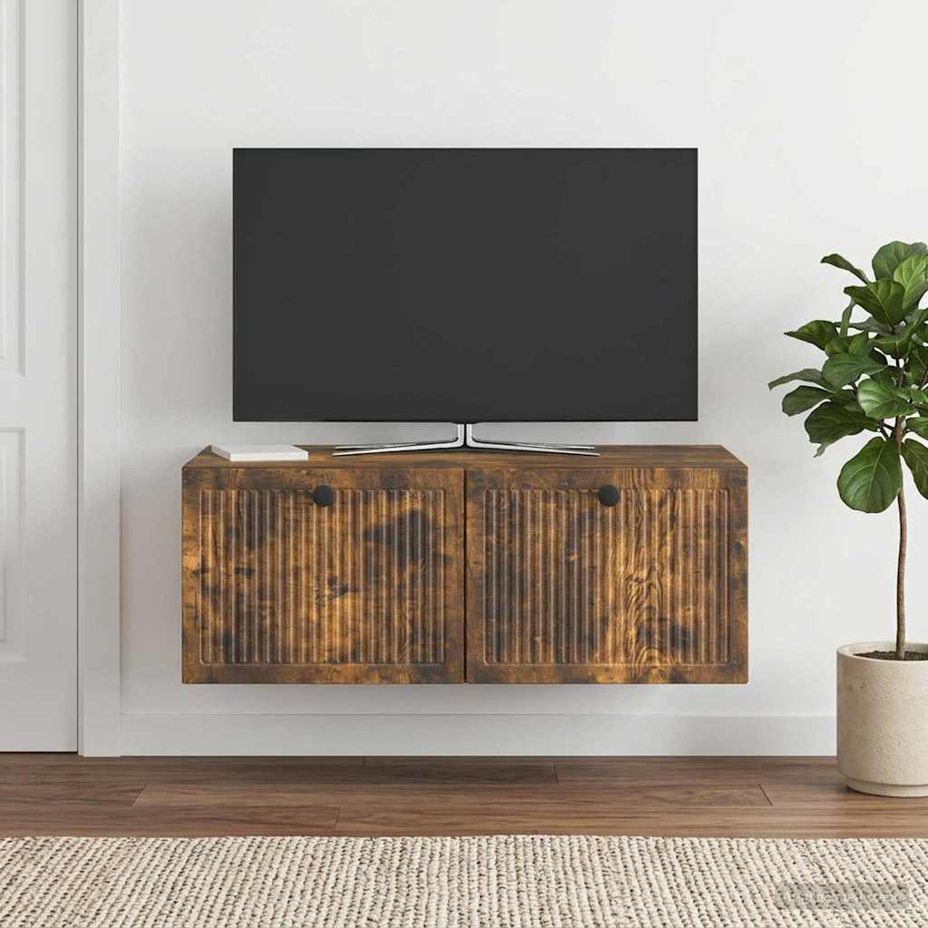 vidaXL Wall-Mounted TV Cabinet Smoked Oak 78.5 x 41 x 30 cm 1