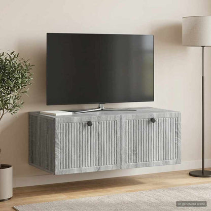 vidaXL Wall-Mounted TV Cabinet Grey Sonoma 78.5 x 41 x 30 cm 4