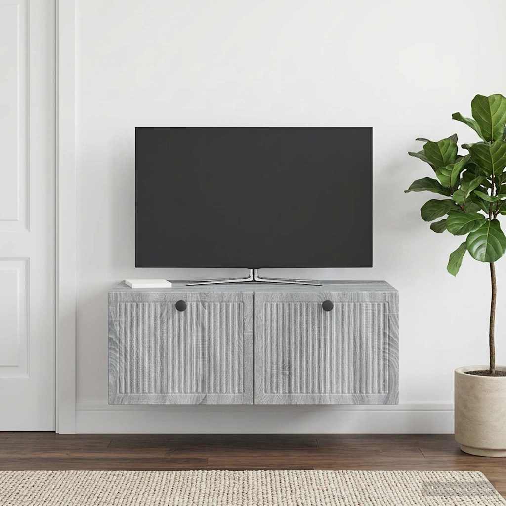 vidaXL Wall-Mounted TV Cabinet Grey Sonoma 78.5 x 41 x 30 cm 1