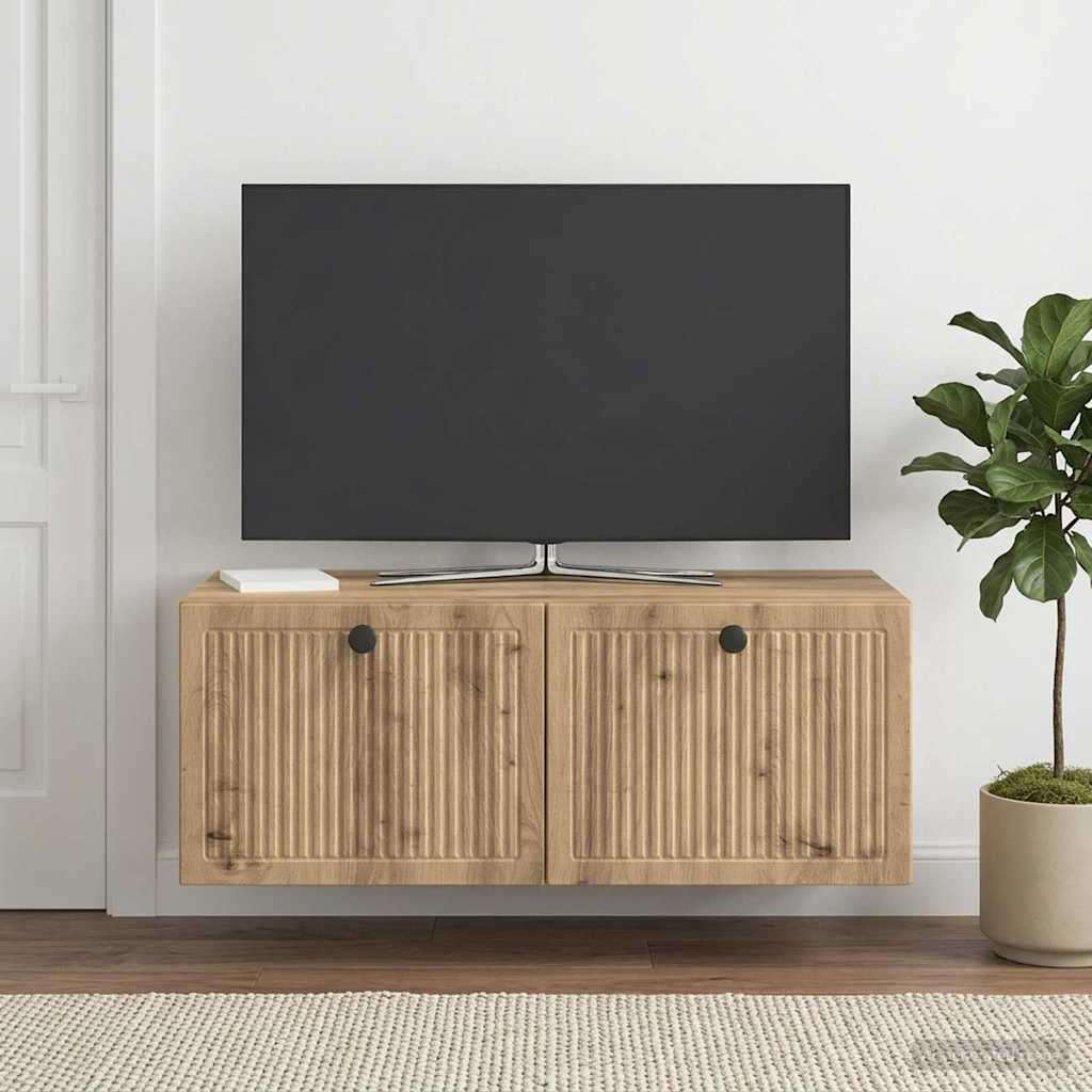 vidaXL Wall-Mounted TV Cabinet 78.5 x 41 x 30 cm Artisan Oak 1