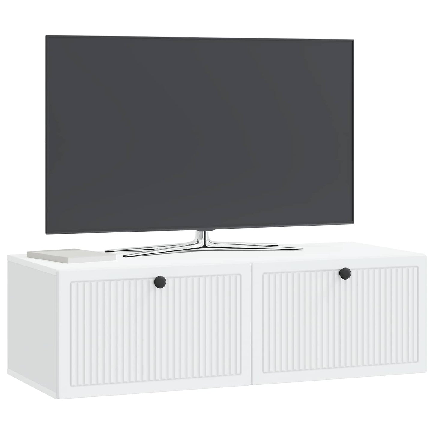vidaXL Wall-Mounted TV Cabinet White 98 x 41 x 30 cm Engineered Wood 3